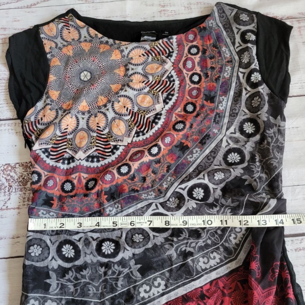 Bohemian Patterned Mini Dress - image 1